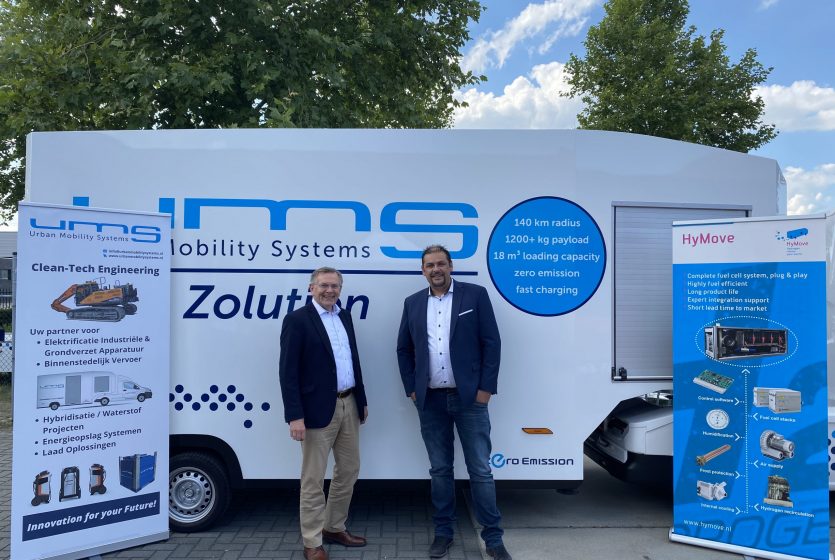 Samenwerking UMS en Hymove voor op waterstof aangedreven bouwmachines