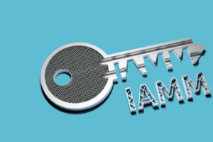 Sleutel met IAMM en de logo's van Windehsiem, Saxion en Fontys